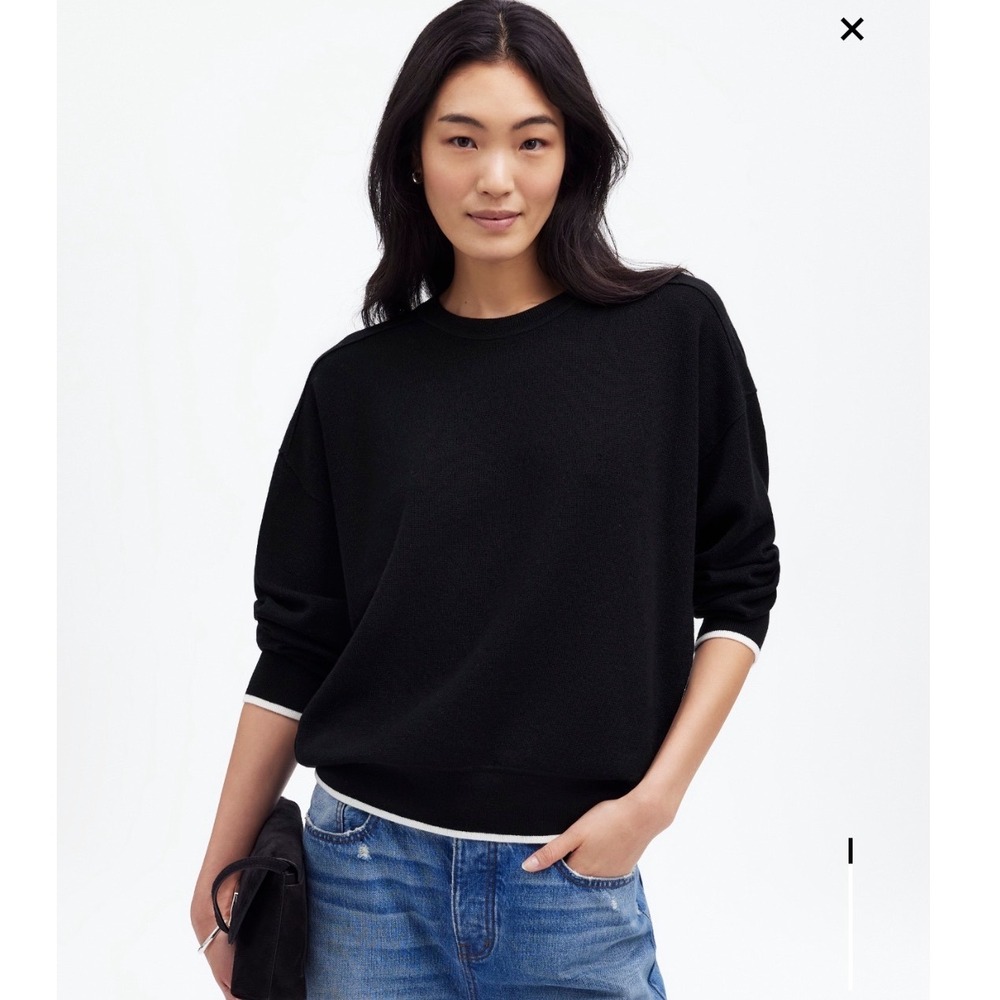 Madewell Merino Wool Pullover Sweater Black Small